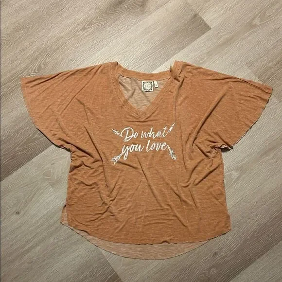 TruSelf Dolman Sleeve Lightweight V Neck Women's Graphic Top - Picture 2 of 7